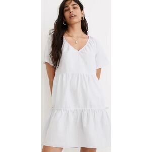 Madewell Linen Blend Lorelei Mini Dress Tiered Size 1X Lagenlook Beachy Summer